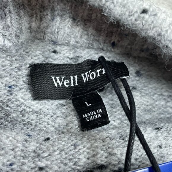 Well Worn Womens Gray Knit Sweater L Soft Acrylic Blend Long NWT 6594 - Picture 4 of 8